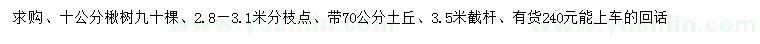 求購10公分楸樹