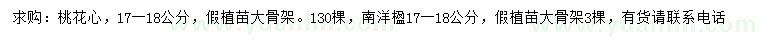 求購(gòu)17-18公分桃花心、南洋楹