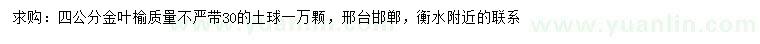 求購4公分金葉榆