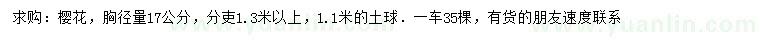 求購胸徑量17公分櫻花