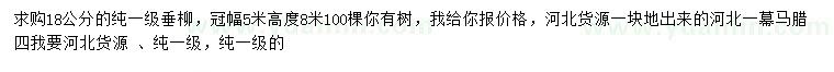 求購(gòu)18公分垂柳
