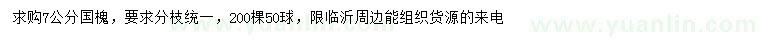 求購7公分國槐