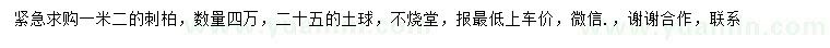 求購(gòu)1.2米刺柏