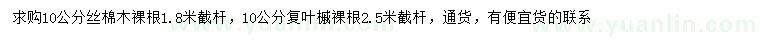 求購(gòu)10公分絲棉木、復(fù)葉槭