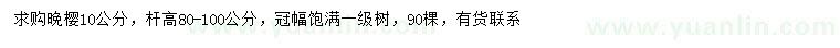 求購(gòu)10公分晚櫻