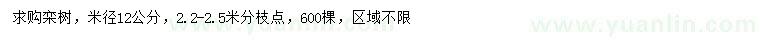 求購(gòu)米徑12公分欒樹