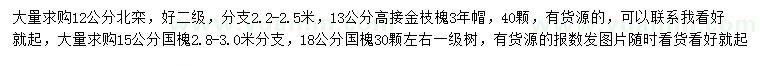 求購北欒、金枝槐、國槐