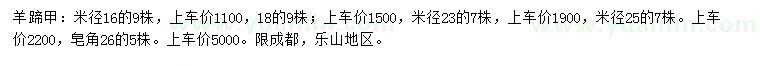 求購(gòu)米徑16、18、23、25公分羊蹄甲、26公分皂角
