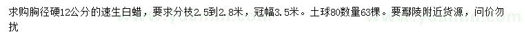 求購(gòu)胸徑硬12公分速生白蠟