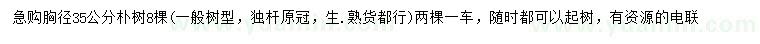 求購(gòu)胸徑35公分樸樹