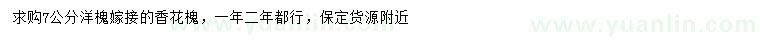 求購7公分香花槐