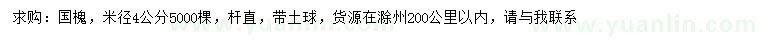 求購米徑4公分國槐