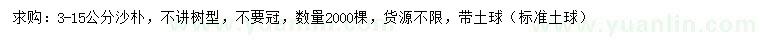 求購3-15公分沙樸