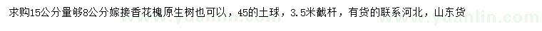 求購15公分量8公分嫁接香花槐