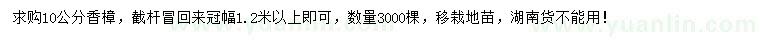 求購10公分香樟