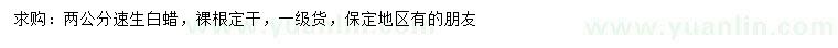 求購(gòu)2公分速生白蠟