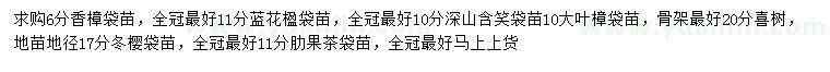 求購(gòu)香樟、藍(lán)花楹、深山含笑等