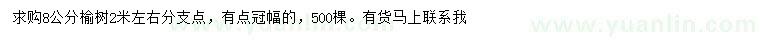 求購(gòu)8公分榆樹(shù)