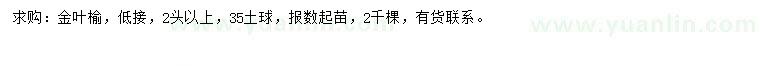 求購金葉榆