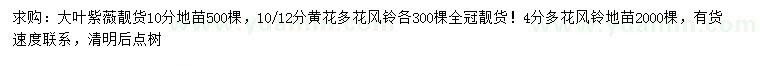 求購大葉紫薇、黃花風(fēng)鈴木、多花黃風(fēng)鈴