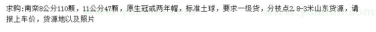 求購(gòu)8、11公分南欒