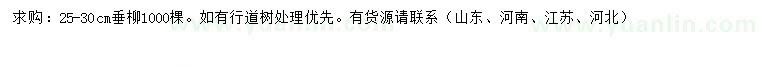 求購25-30公分垂柳