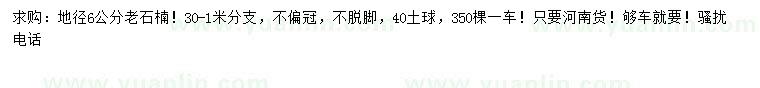 求購(gòu)地徑6公分老石楠
