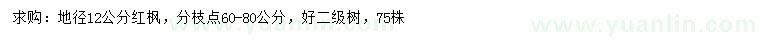 求購(gòu)地徑12公分紅楓