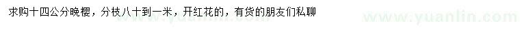求購14公分晚櫻