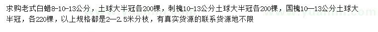 求購老式白蠟、刺槐、國槐
