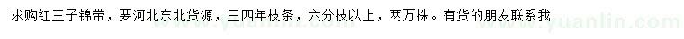 求購紅王子錦帶