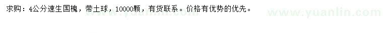 求購(gòu)4公分國(guó)槐