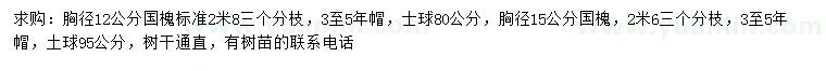 求購胸徑12、15公分國槐