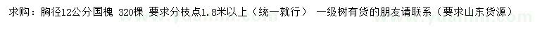 求購(gòu)胸徑12公分國(guó)槐