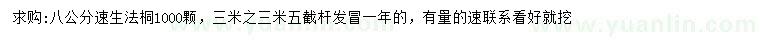 求購(gòu)8公分速生法桐