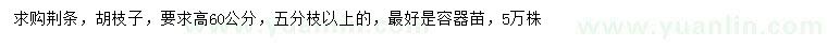 求購高60公分荊條、胡枝子