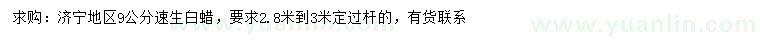 求購(gòu)9公分速生白蠟