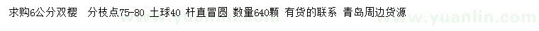 求購6公分雙櫻