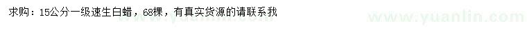求購15公分速生白蠟