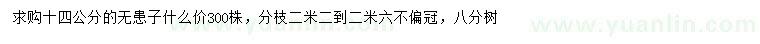 求購14公分無患子