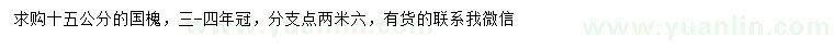 求購(gòu)15公分國(guó)槐