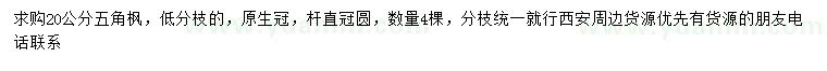 求購20公分五角楓