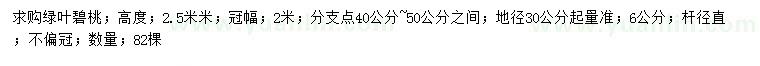 求購地徑30公分量6公分綠葉碧桃