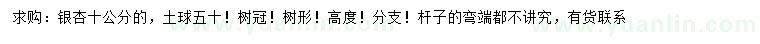 求購10公分銀杏