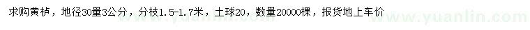 求購地徑30公分量3公分黃櫨