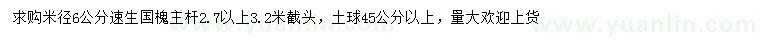 求購米徑6公分速生國槐