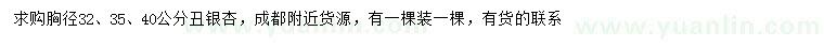 求購(gòu)胸徑32、35、40公分丑銀杏