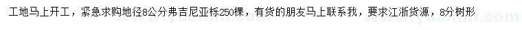 求購(gòu)地徑8公分弗吉尼亞櫟
