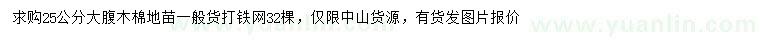求購25公分大腹木棉地苗