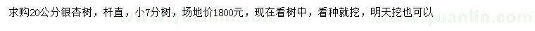 求購20公分銀杏